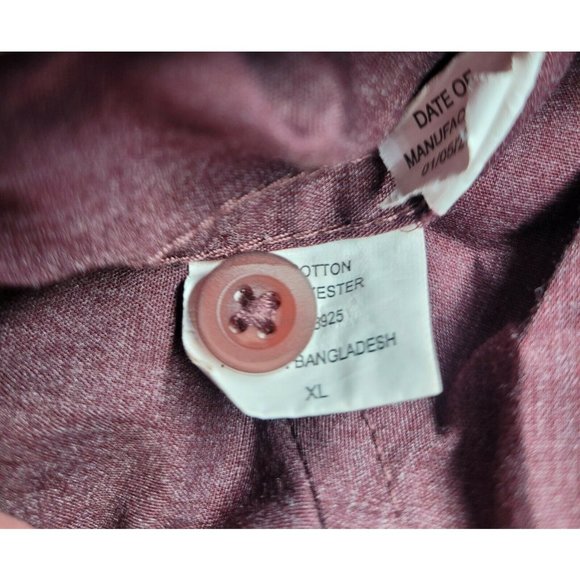 Retrofit Brand MFG Short Sleeve Button Down Shirt Maroon Red Mens Size XL - Picture 8 of 8